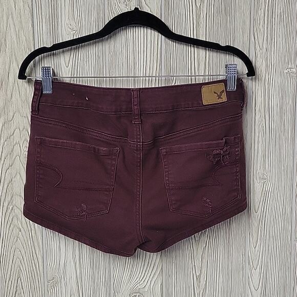American Eagle Stretch Distressed Plum Shortie,Women's Size 8 - Picture 2 of 9
